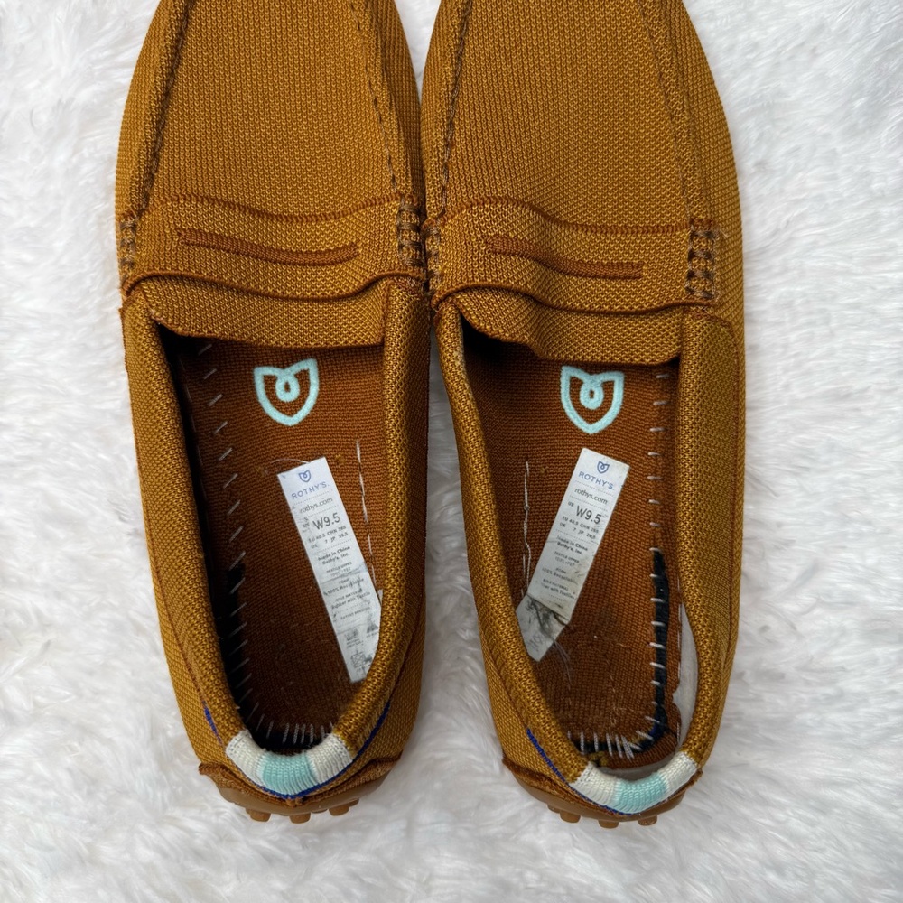 Rothy's The Driver Driving Loafer Slip On Shoe Flat Cognac Tan Women's Sz 9.5 - Picture 7 of 12
